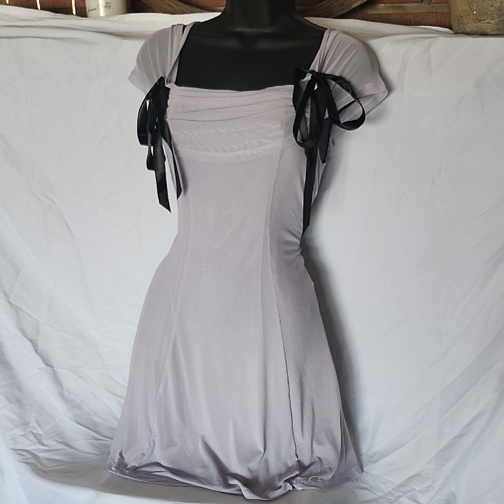 Forever 21 Lavender Mini Dress with Black Ribbons